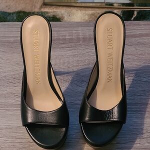 Stuart Weitzman Elegant Black Slip-On Heels